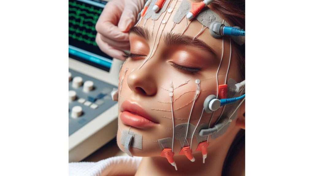 نوار عضله صورت نوار عصب صورت دختر چوان و سفید پوست