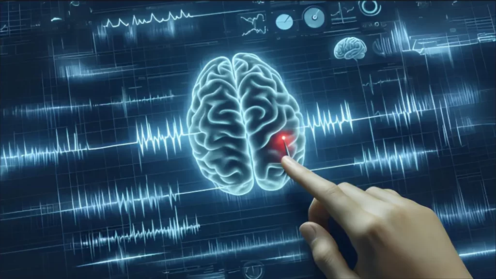 نورولوژیست و یک تصویر از مغز انسان در تشخیص سکته مغزی