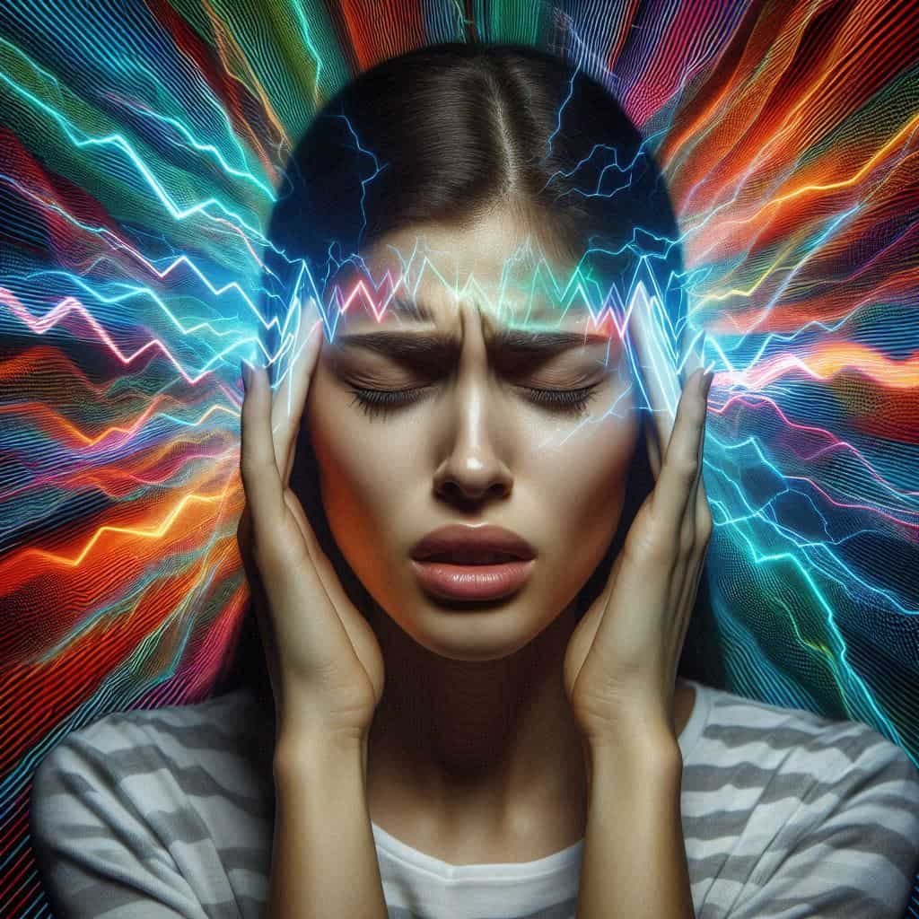 خانمی که دچار میگرن چشمی شده است میگرن چشمی