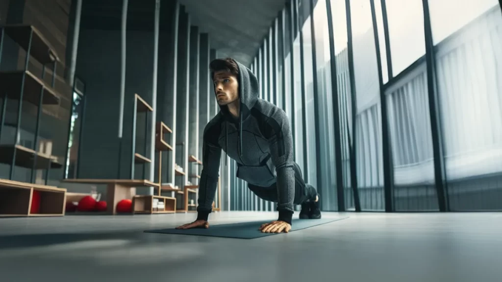 یک مرد که در حال انجام حرکات ورزشی دیسک کمر و سیاتیک است.