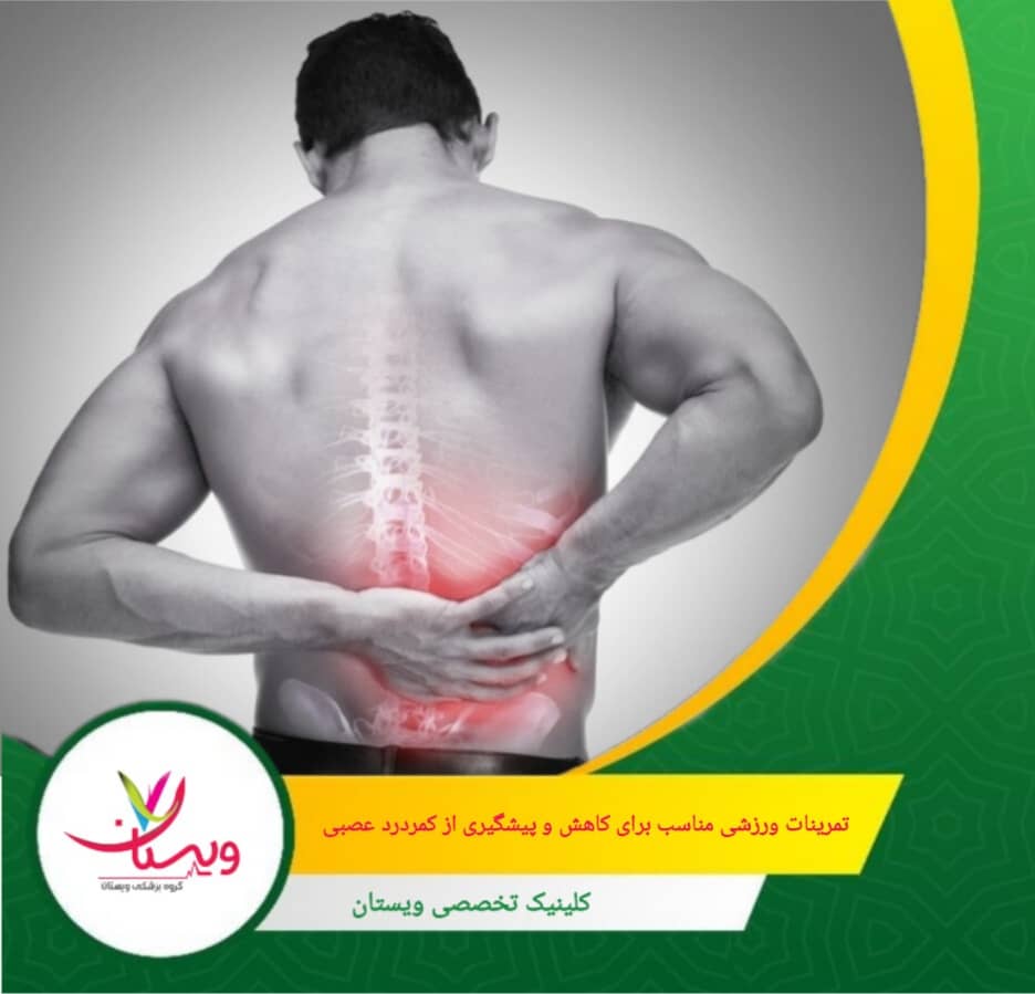 فعالیت هوازی سبک که گردش خون را بهبود میبخشد و به کاهش التهاب عصبها کمک میکند. تمرینات ورزشی مناسب برای کاهش و پیشگیری از کمردرد عصبی