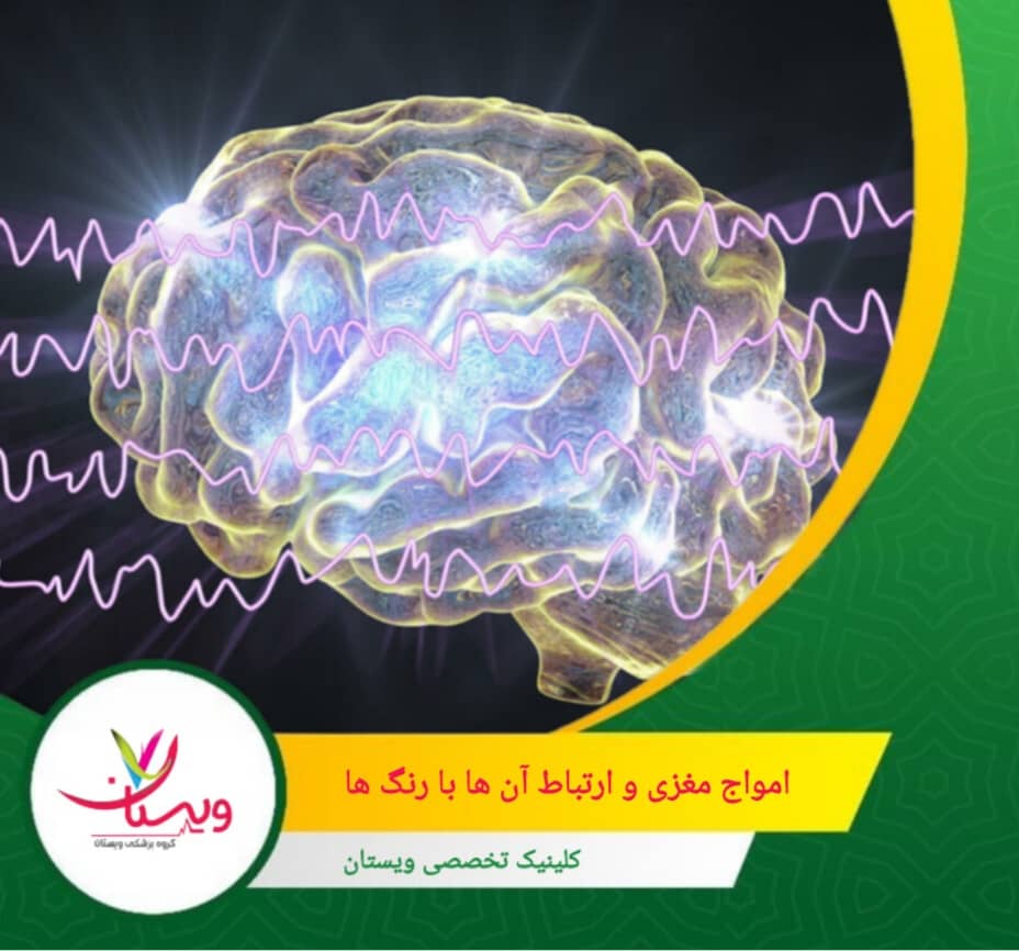 افزایش بیش از حد فعالیت بتا معمولاً با رنگهای گرم مثل زرد و نارنجی نشان داده میشود و میتواند علامت تنش یا اضطراب باشد. امواج مغزی و ارتباط آنها با رنگها